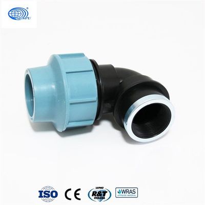 Khớp nối phụ kiện nén HDPE màu xanh ISO14001 cho ống Poly